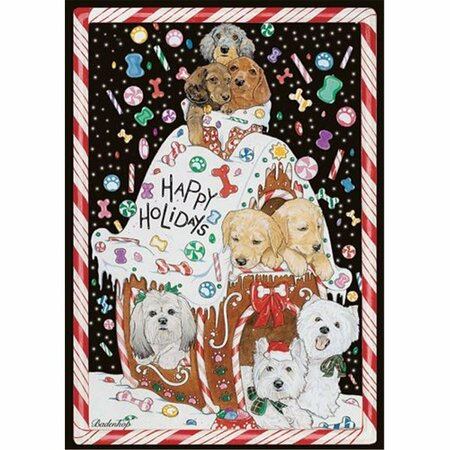 PIPSQUEAK PRODUCTIONS Mix Dog Holiday Boxed Cards C813